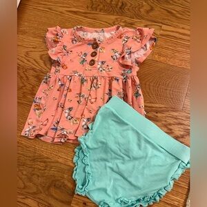 Posh Peanut Bunny Butterfly Flowers Easter Peplum Set size 18-24 Months